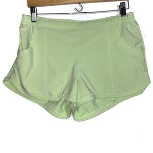 Athleta Neon Pastel Green Athletic Shorts Medium